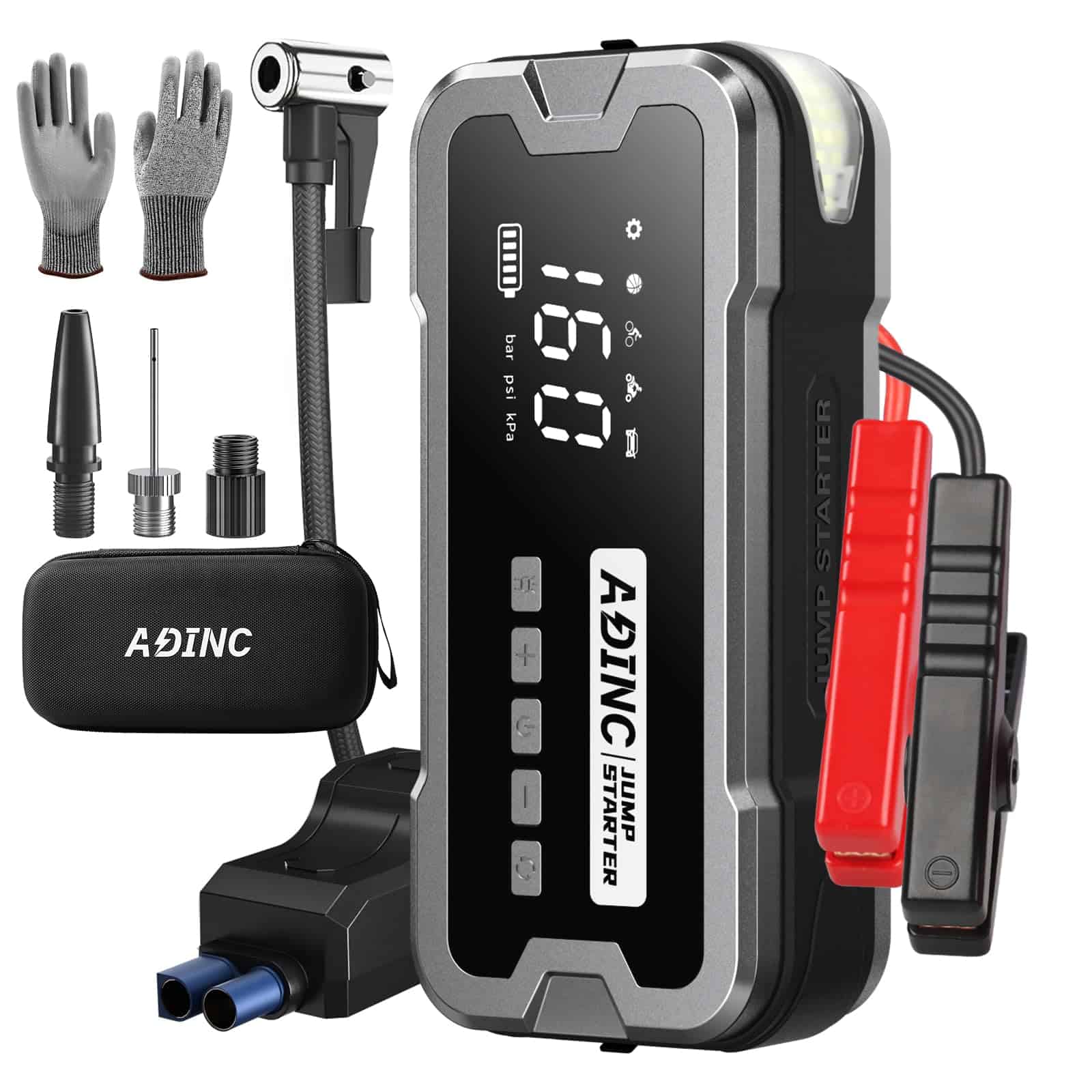 Arrancador de Coche ADINC con Compresor de Aire, 160 PSI