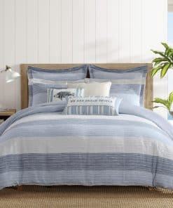 Levtex Home - Juego de Edredón Sand Stripes Azul - Edredón