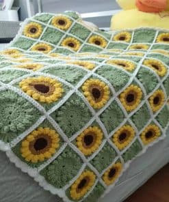 Manta de Punto Granny HZYZW, Manta de Punto Boho con Diseño