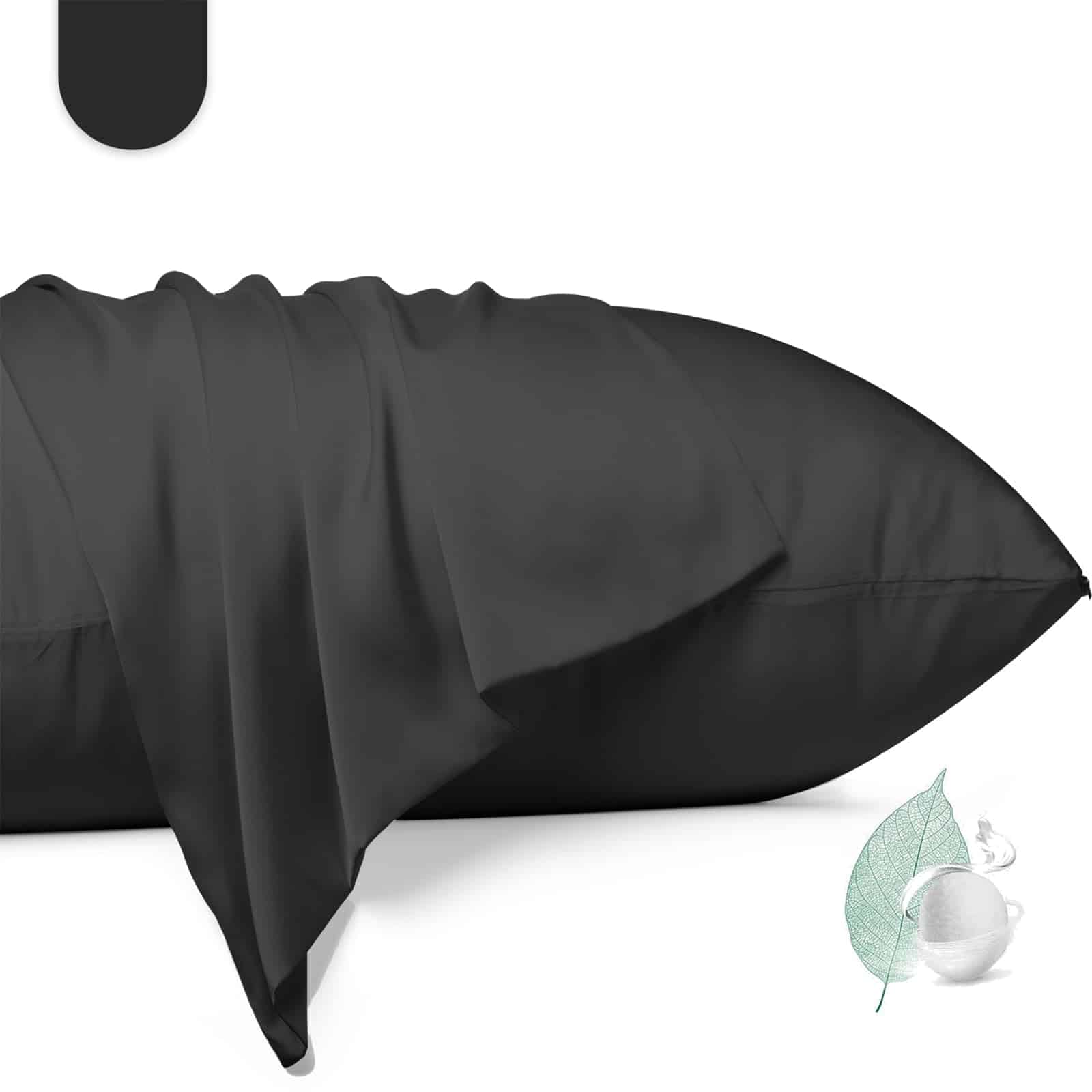 Funda de Almohada de Seda 100% Morera 2 Pack, Tamaño Queen,