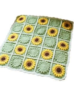 Manta de Ganchillo Granny HZYZW, Manta Tejida de Girasol