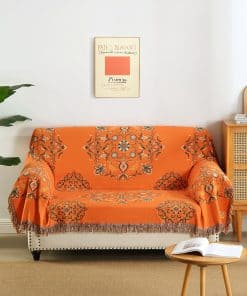 Manta de algodón boho KALOOLA, manta estampada suave