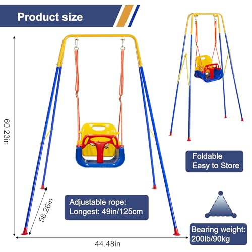 Set de Columpio para Niños, Columpio 3-en-1 para Bebés al - Imagen 8