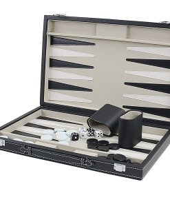 Juego de Backgammon de 15 Pulgadas para Adultos, Gris y