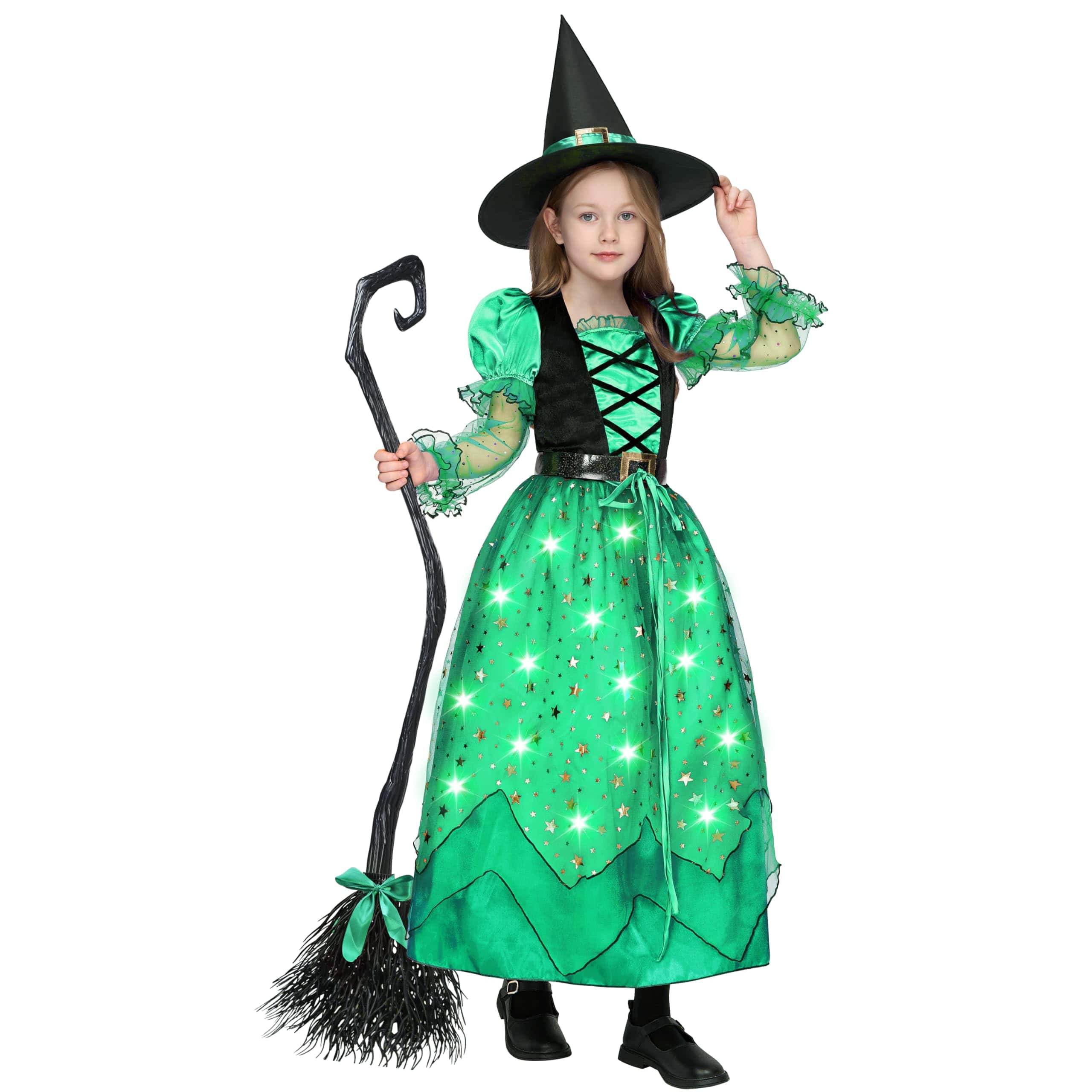 Disfraz de Bruja para Niñas Spooktacular -Verde