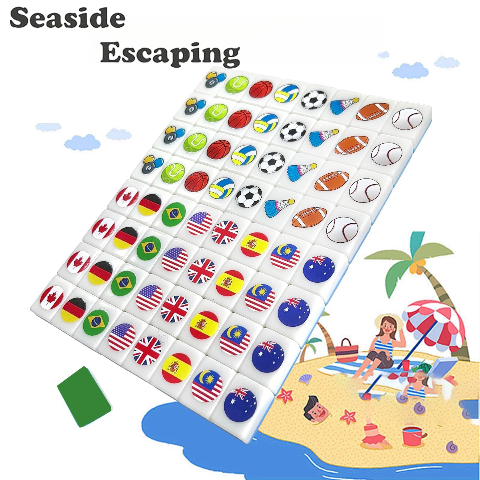 Juego de Bloques Mahjong BECKVEC-Seaside Escape, 65 - Imagen 7