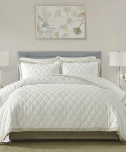 Colcha de Lino Fino para Cama King, Colcha Acolchada con