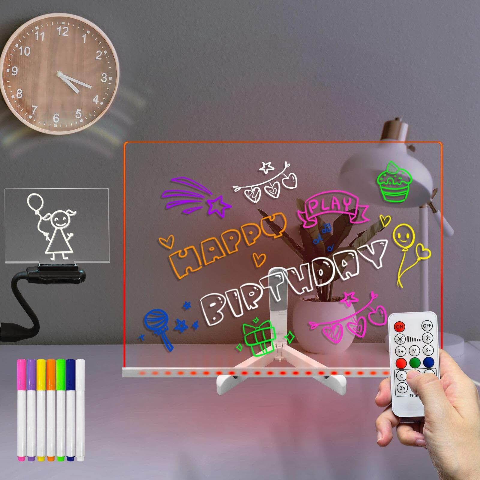 Tablero de nota con luz LED Masshomi de 15 * 11 pulgadas