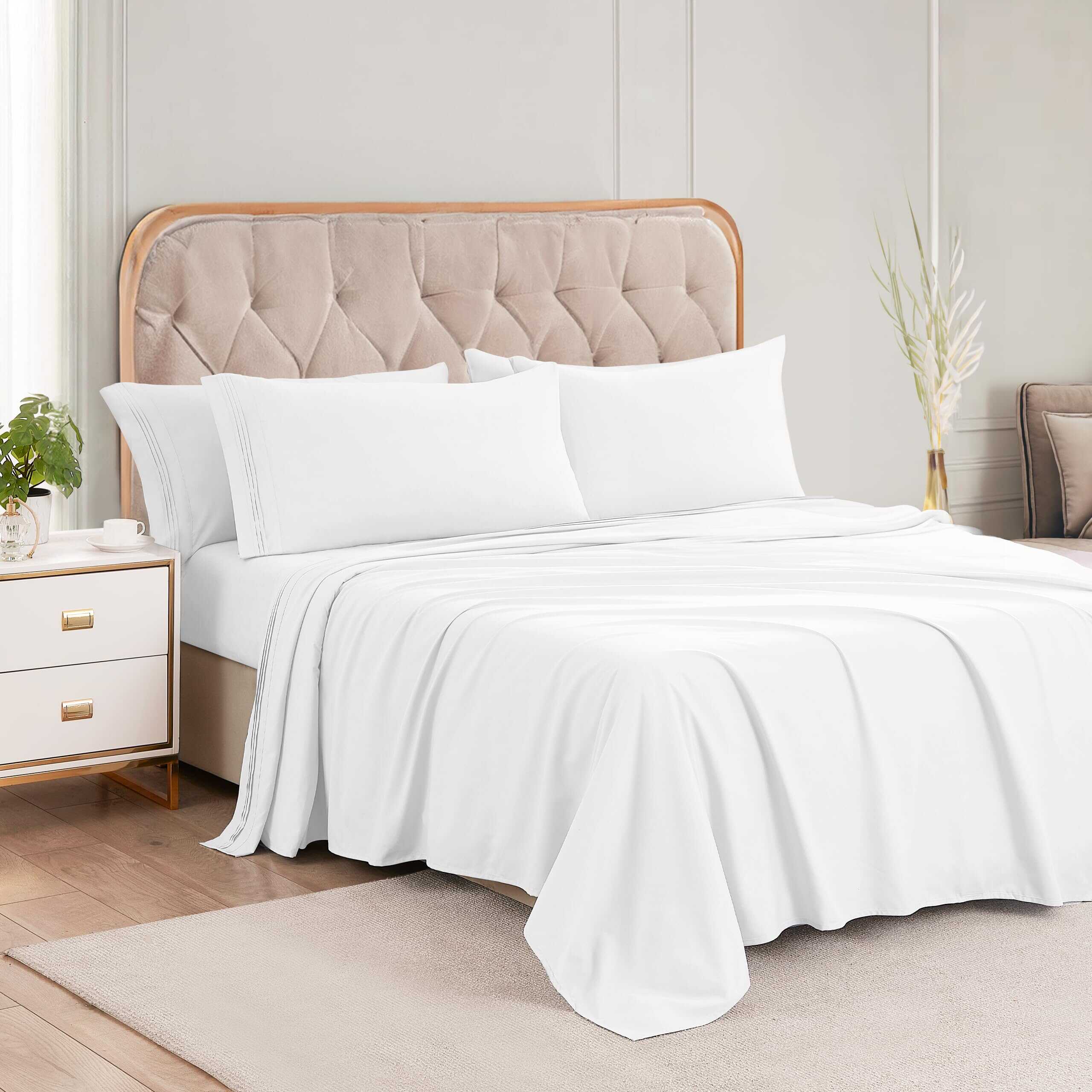 Juego de sábanas queen DAYIH de 6 piezas, juego de sábanas