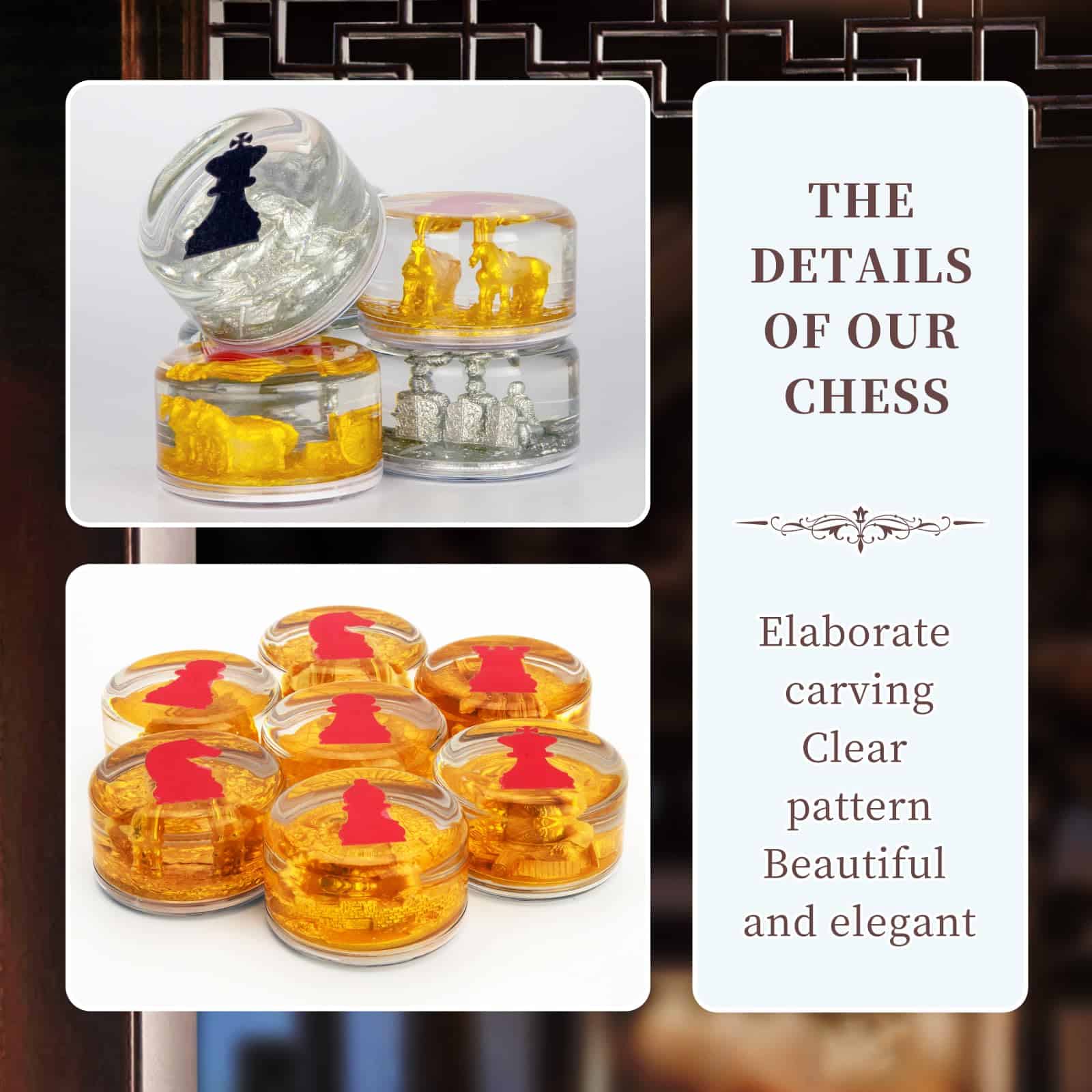 Juego de Ajedrez con Piezas de Ajedrez Chinas, Piezas de - Imagen 5