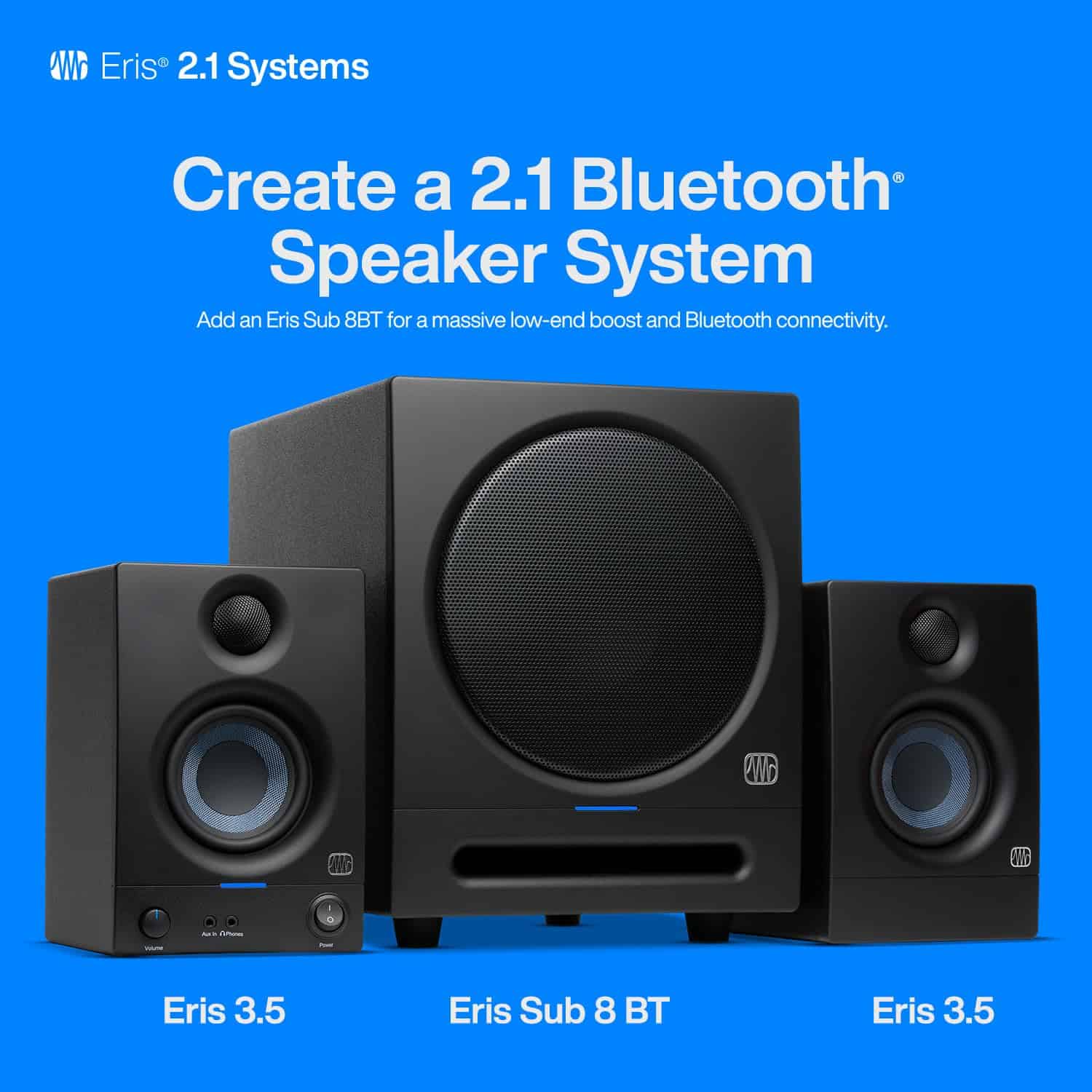 Monitores de Estudio PreSonus Eris 3.5 (Blanco), Par - - Imagen 7