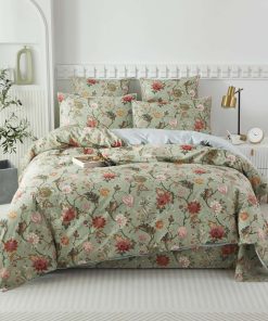 Juego de Ropa de Cama Vintage Shabby con Flores Coloridas y