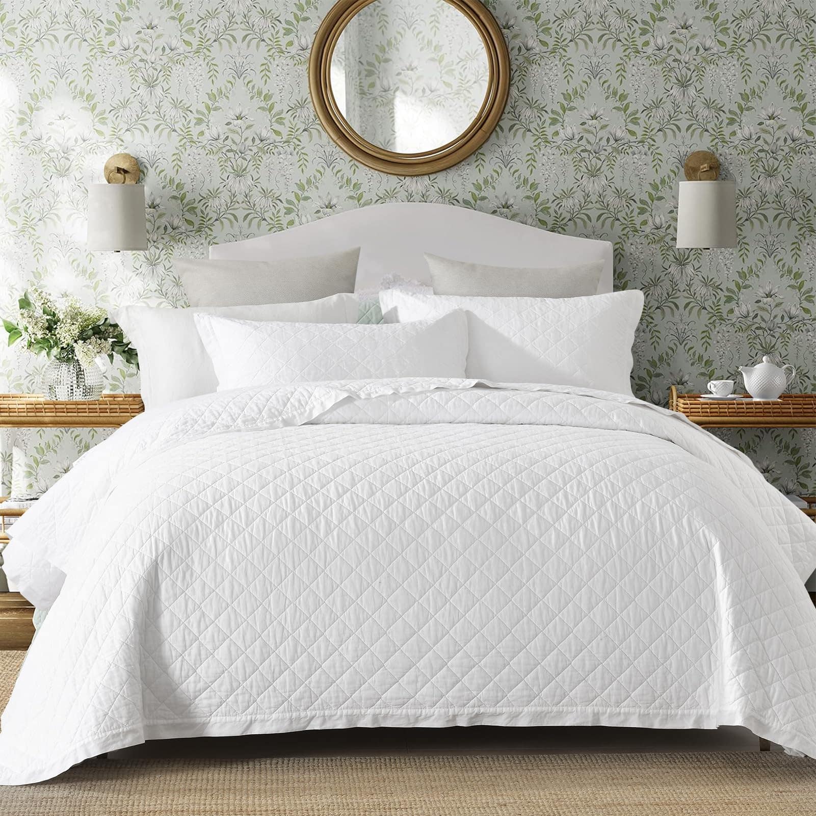 Juego de Colcha Queen SOElinens - Colcha de Algodón 100%