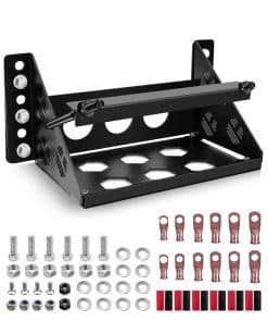 Caja Soporte de Batería de Acero Metálico con Bornes de