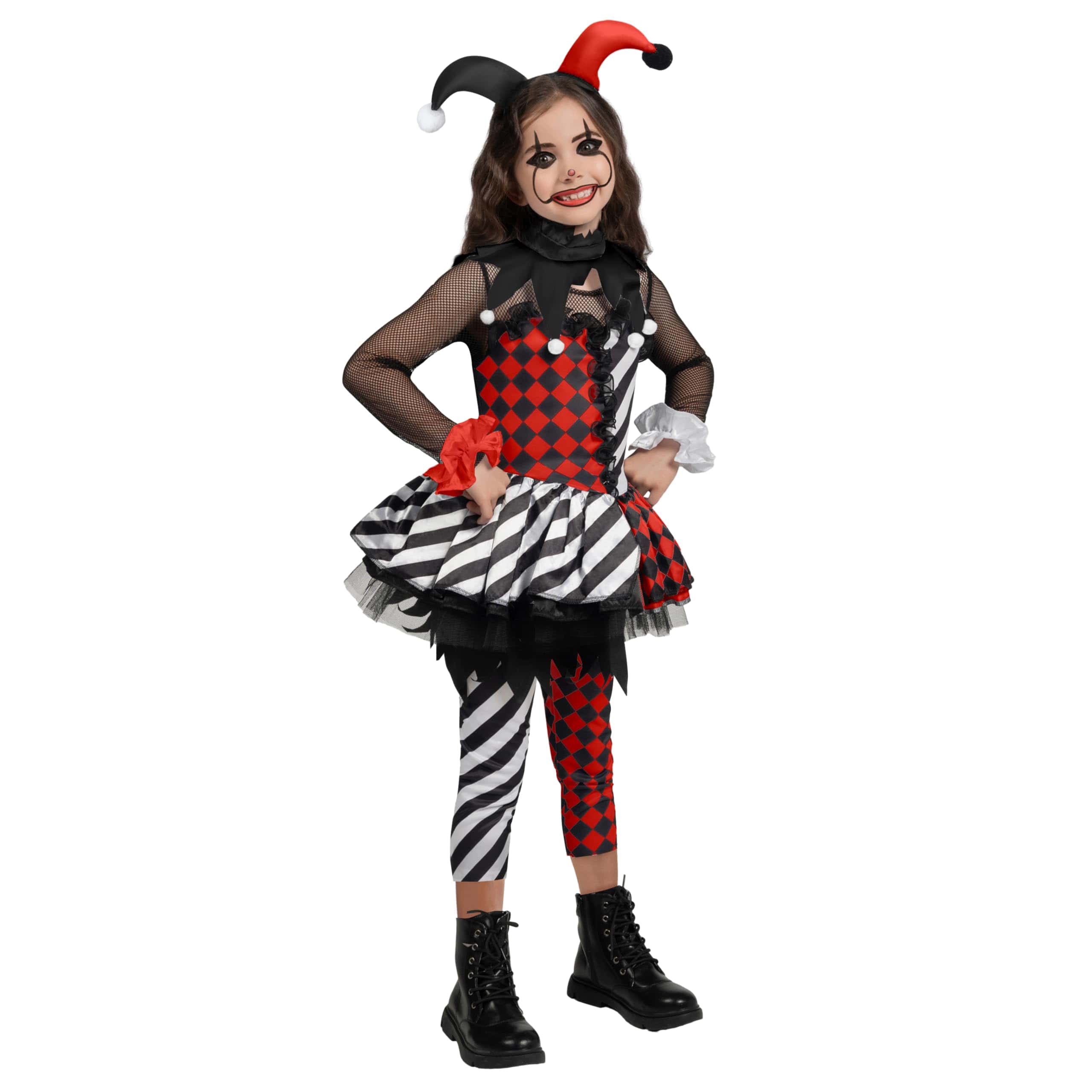 Disfraz de Payaso para Niñas -Negro/Rojo - Imagen 8