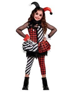 Disfraz de Payaso para Niñas -Negro/Rojo