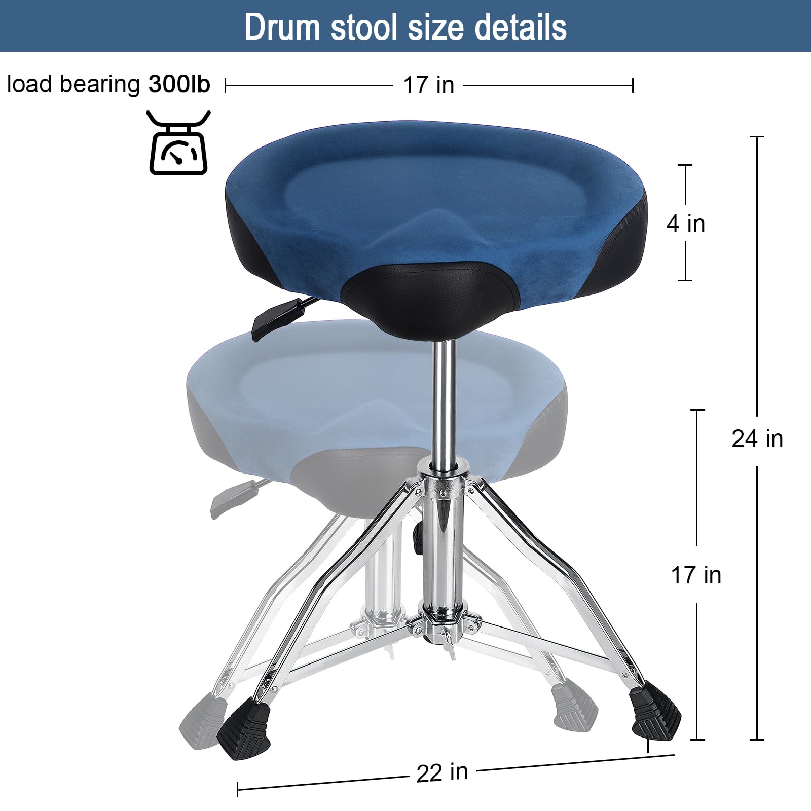 Banqueta de tambor AKOLT, Asiento de tambor resistente, - Imagen 3