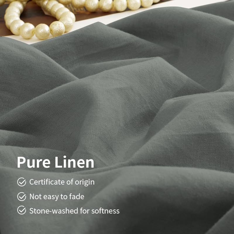 Juego de sábanas de lino TUMEI tamaño Queen, Set de 4 - Imagen 3