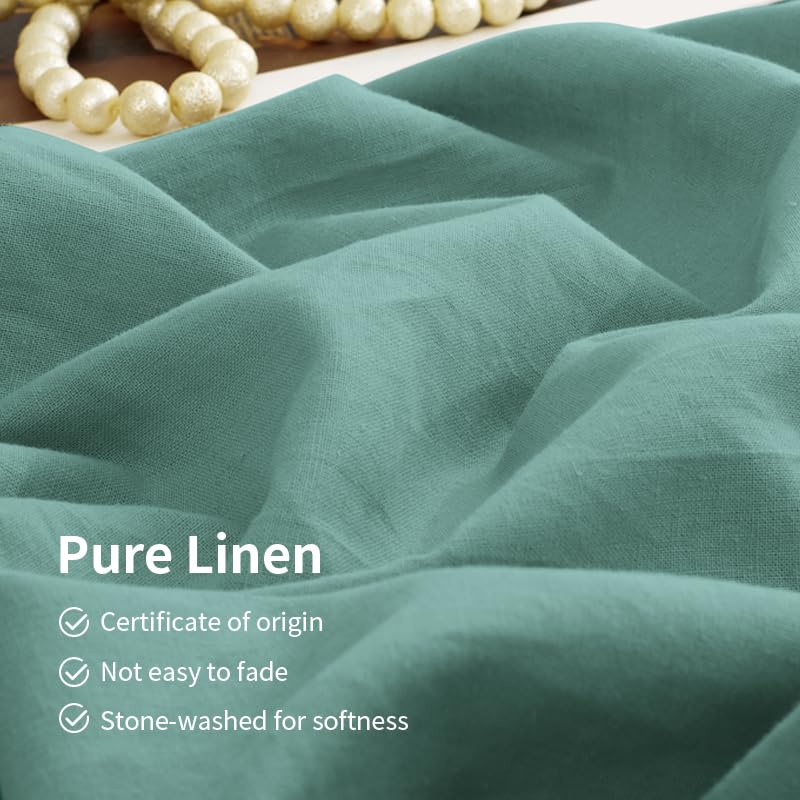 Juego de sábanas de lino TUMEI 100% tamaño King - 4 piezas - Imagen 3