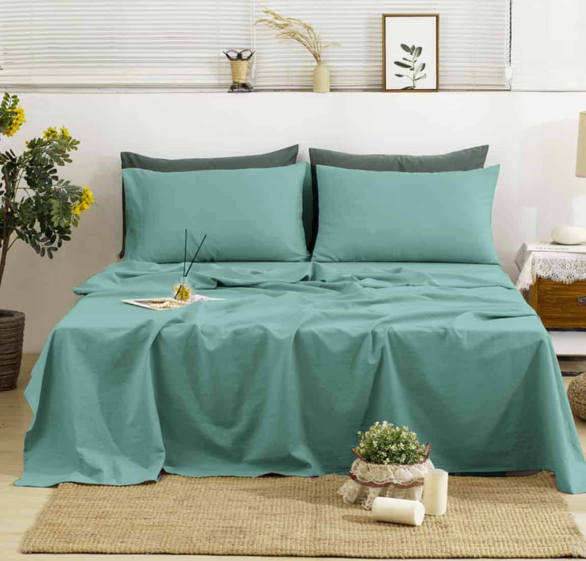 Juego de sábanas de lino TUMEI 100% tamaño King - 4 piezas