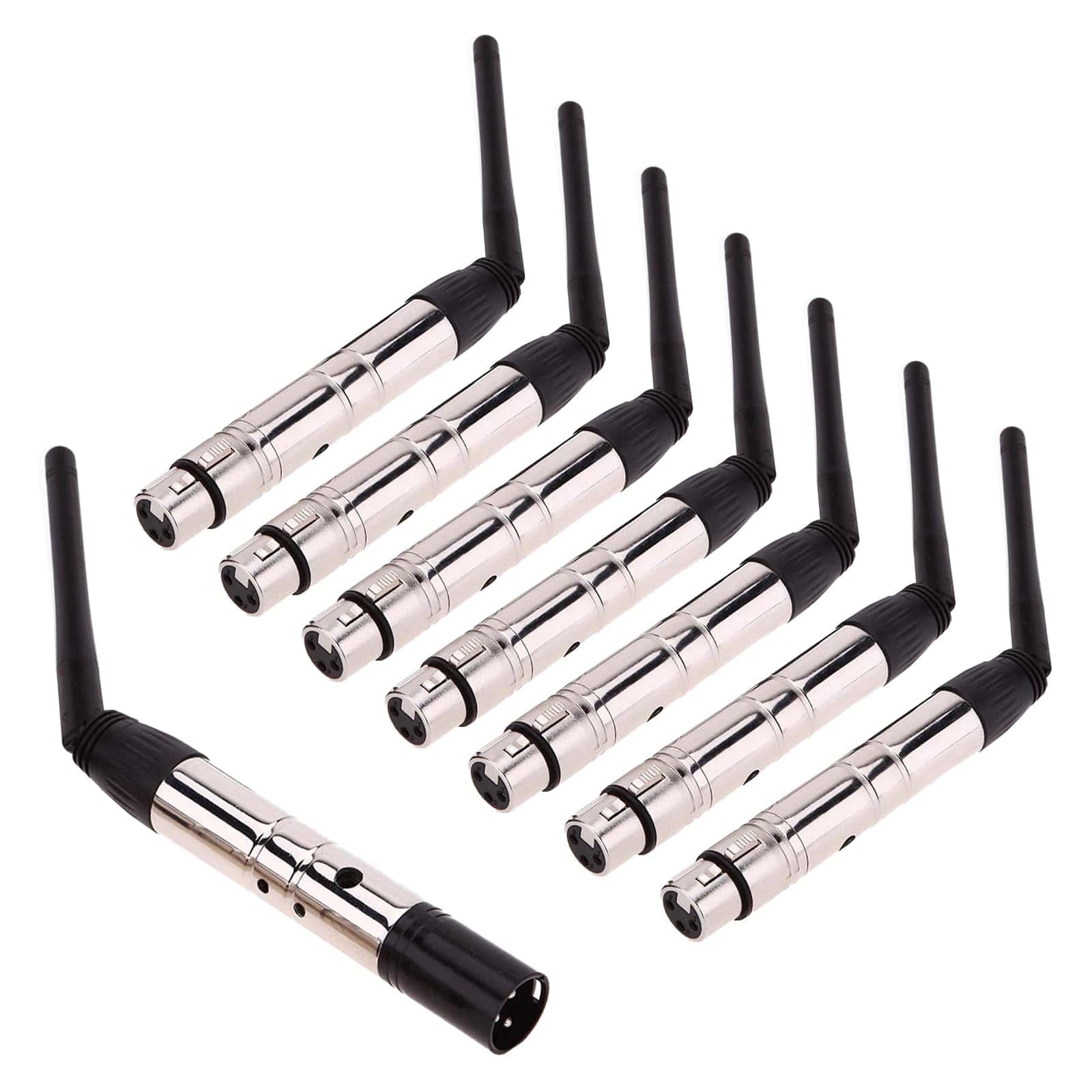 Iverens 8pcs Wireless DMX 1Pcs Transmisor & 7Pcs Receptores