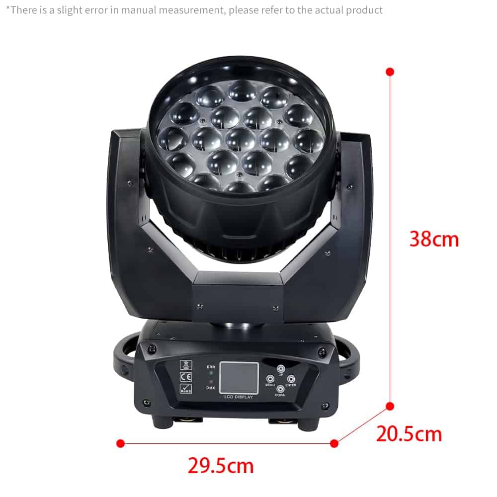 Luces de Escenario Moving Head 19x15W RGBW 4 en 1 Luces Led - Imagen 8