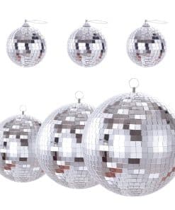 Paquete de 6 Bolas de Espejo Plateadas Grandes Bola de