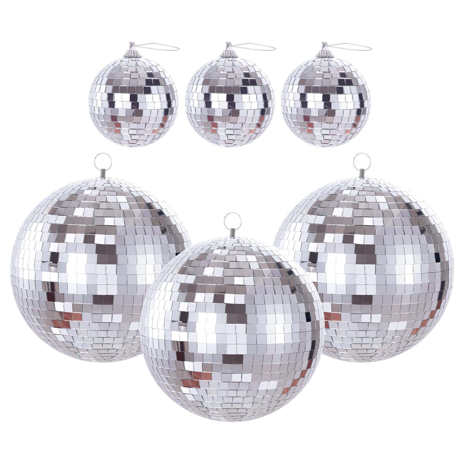 Paquete de 6 Bolas de Espejo Bola de Disco Decorativa