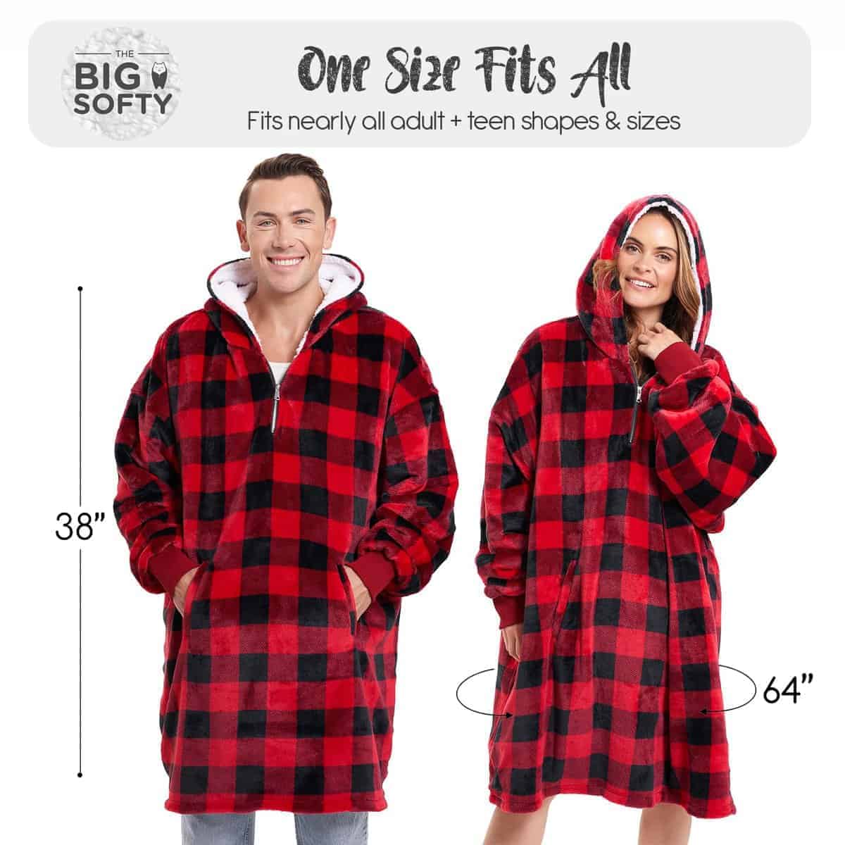 Manta con Capucha Oversized Trekki, Manta Vestible con - Imagen 3