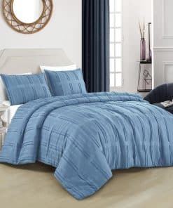 Set de edredón Chezmoi Collection Carter Azul Clip Jacquard