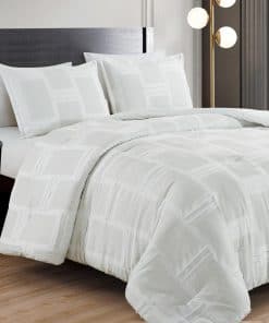 Juego de edredón Chezmoi Collection Lorraine Blanco