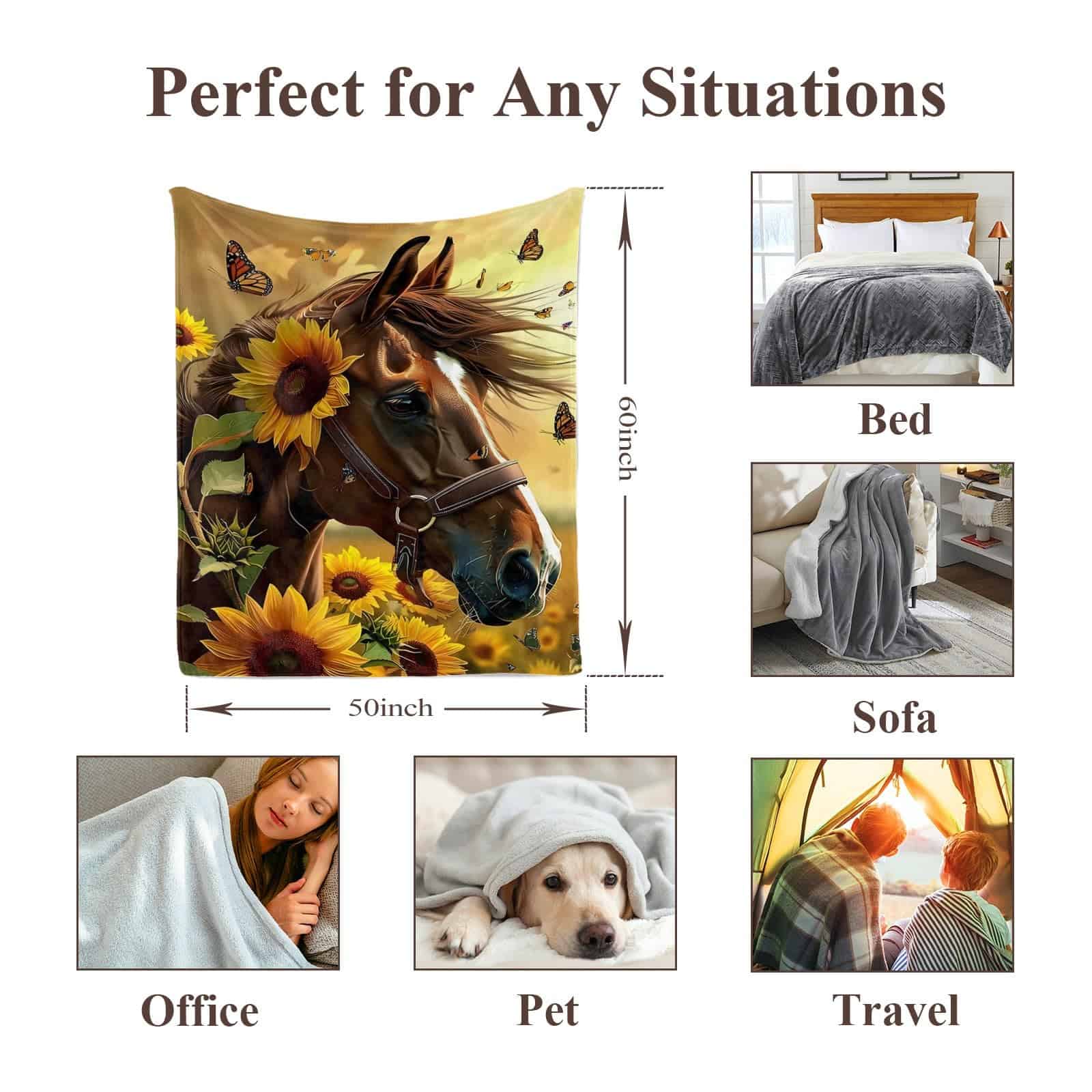 Manta de Caballo Marrón Naniopick 350 GSM Mantas de Franela - Imagen 6