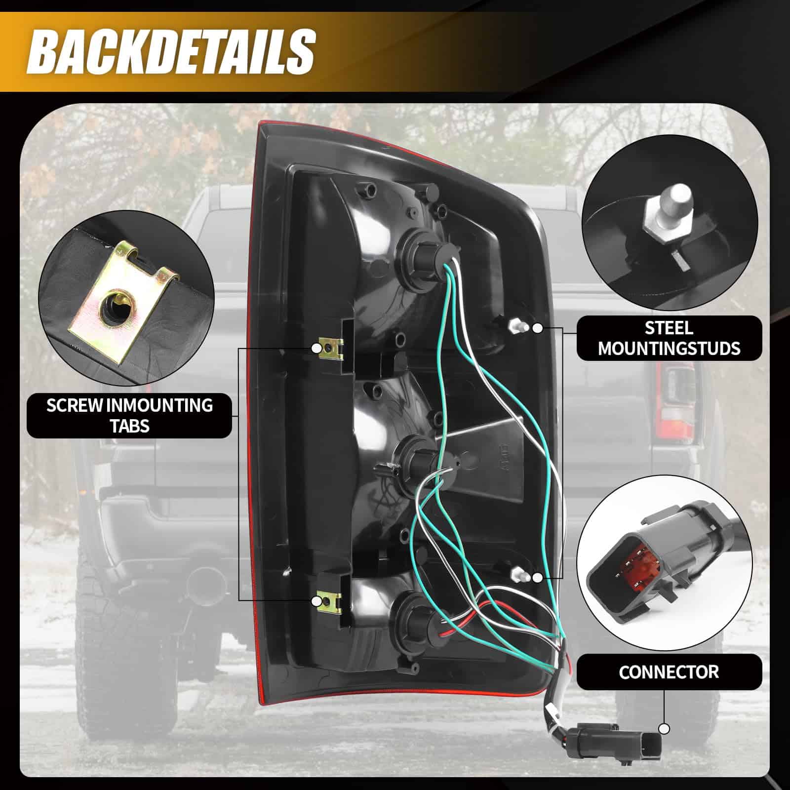 Ensamble de luz trasera YIBONIKA para la camioneta pickup - Imagen 4