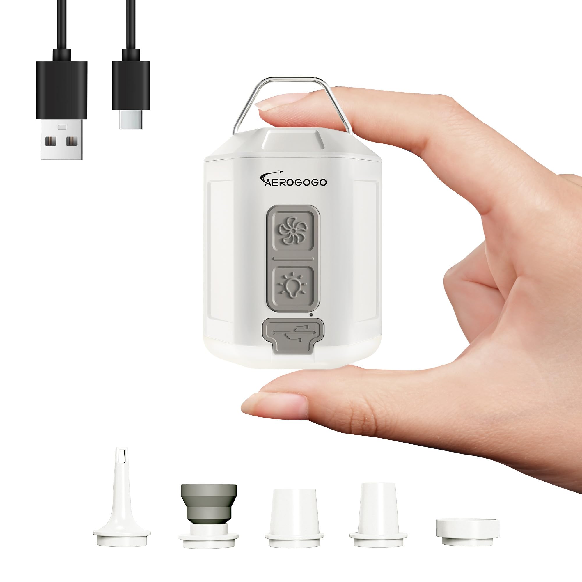 Bomba de Aire Portátil GIGA PUMP 4.2kPa con Luz de Camping