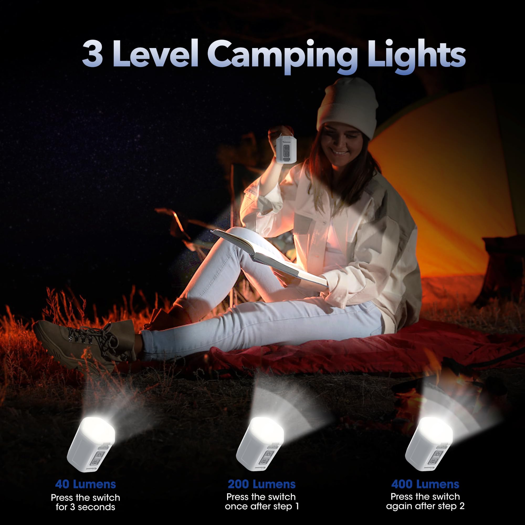 Bomba de Aire Portátil GIGA PUMP 4.2kPa con Luz de Camping - Imagen 6