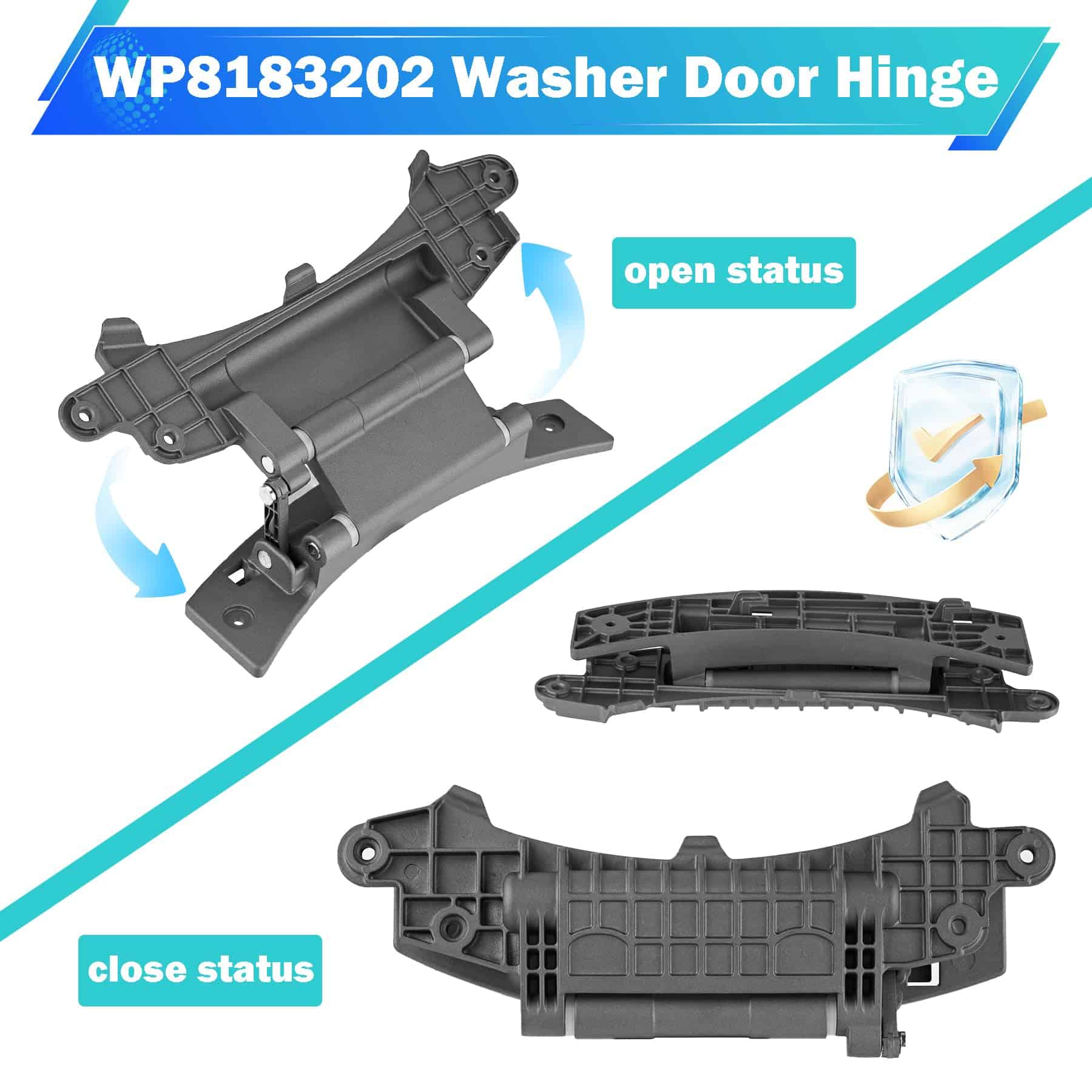 Bisagra de Puerta para Lavadora WP8183202 - Compatible con - Imagen 6