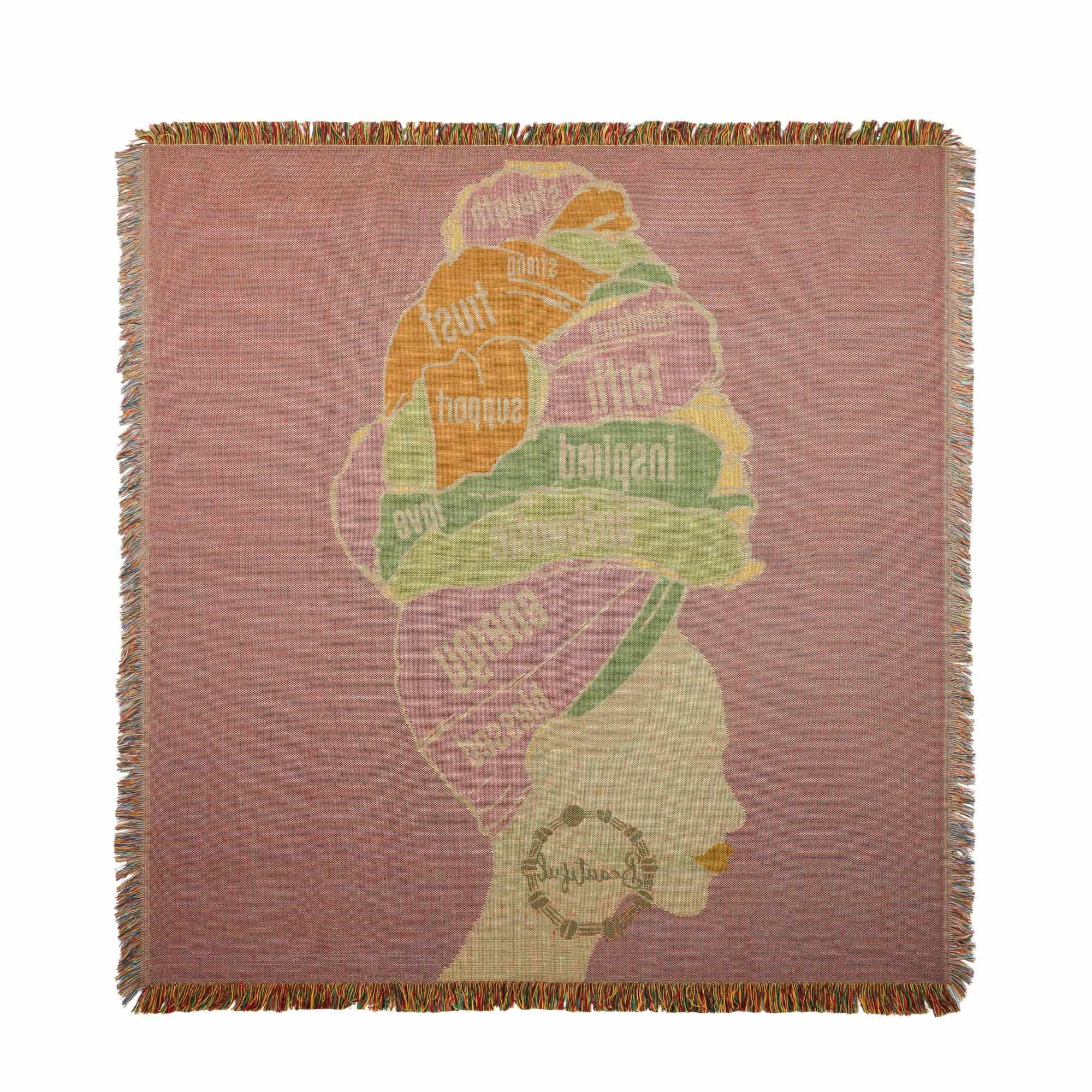 Manta de tela tejida Pardon My Fro Adira Verde - Imagen 5