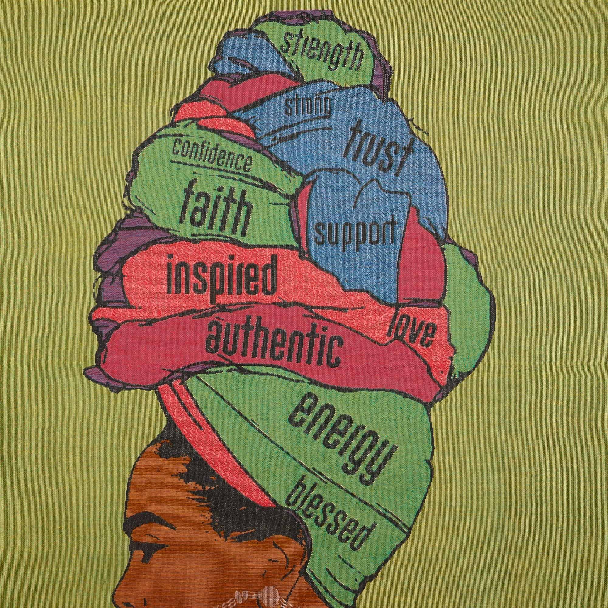 Manta de tela tejida Pardon My Fro Adira Verde - Imagen 3