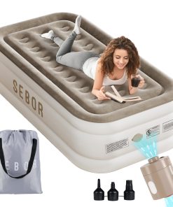 Colchón de aire Sebor Twin con bomba integrada, 18" Colchón