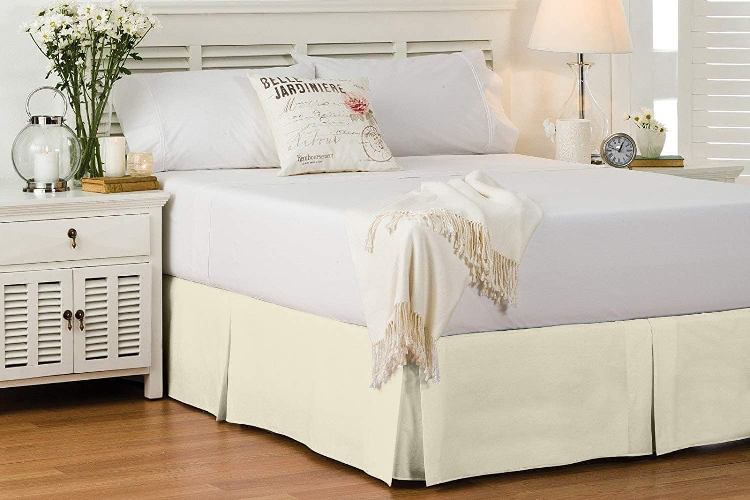 Faldón de cama tamaño completo 100% algodón natural 800