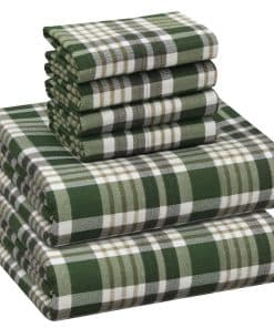 Juego de sábanas de franela RUVANTI tamaño -Marrón Oliva