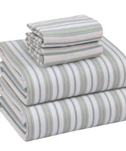 Juego de sábanas de franela RUVANTI tamaño -Rayas Océano