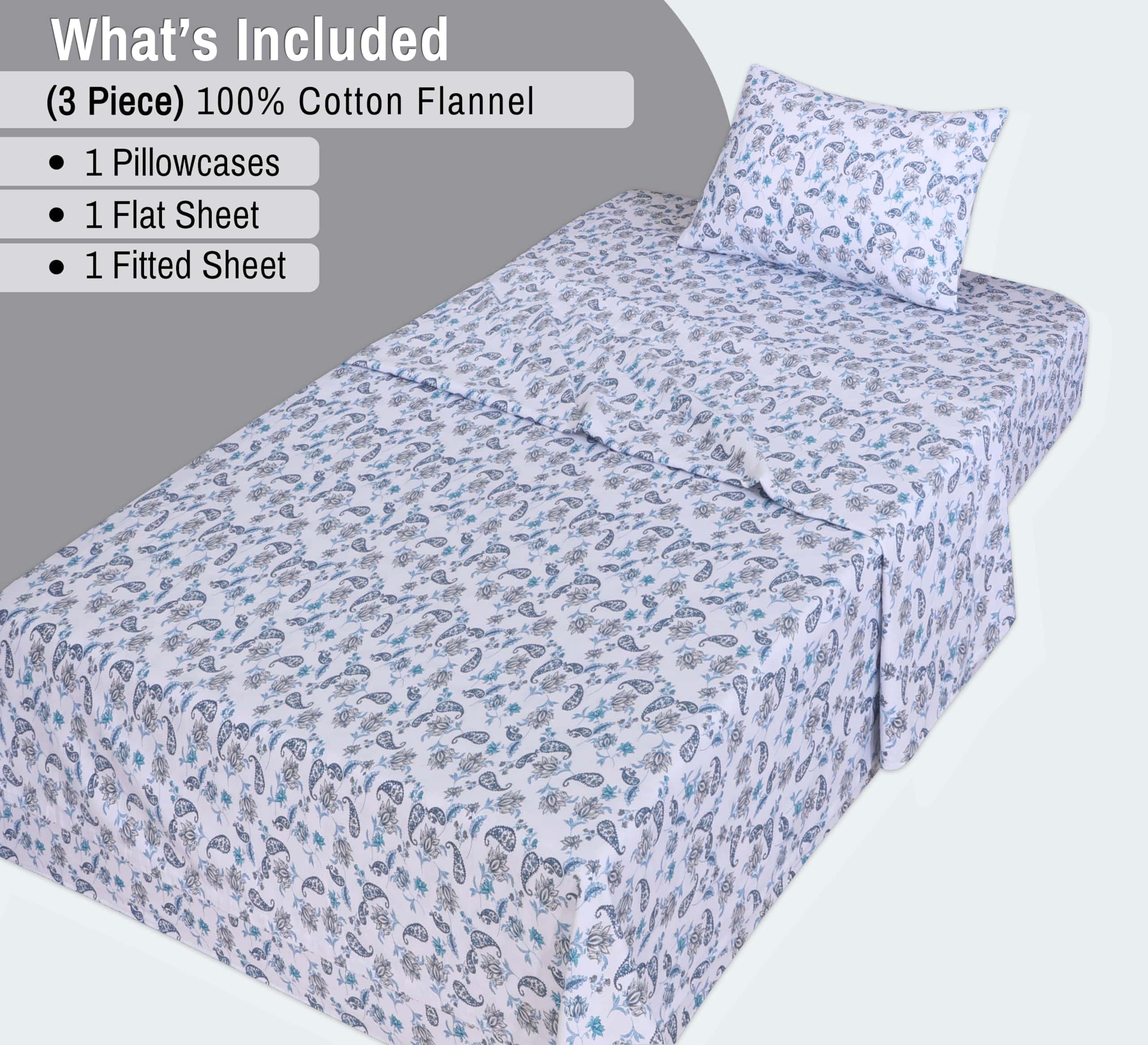 Juego de Sábanas de Franela Twin Size RUVANTI - 100% - Imagen 4