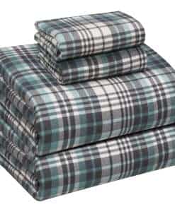 Juego de Sábanas King Size de Franela -Gris Menta