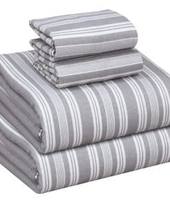 Juego de sábanas de franela RUVANTI tamaño -Gris