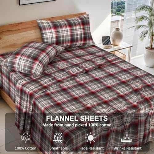 Juego de Sábanas de Franela Tamaño California King RUVANTI - Imagen 5