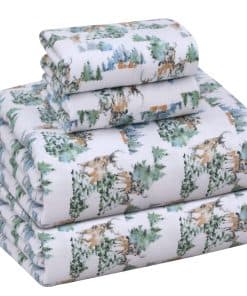 Juego de sábanas de franela RUVANTI tamaño -Deer Mob