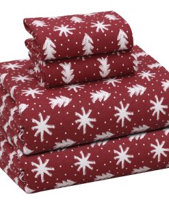 Juego de sábanas de franela King Size -Rojo Navidad