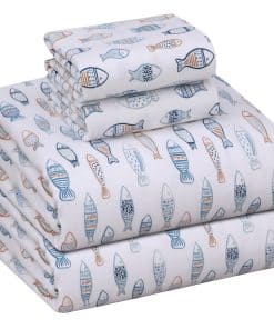 Juego de sábanas King size de franela -Acuario