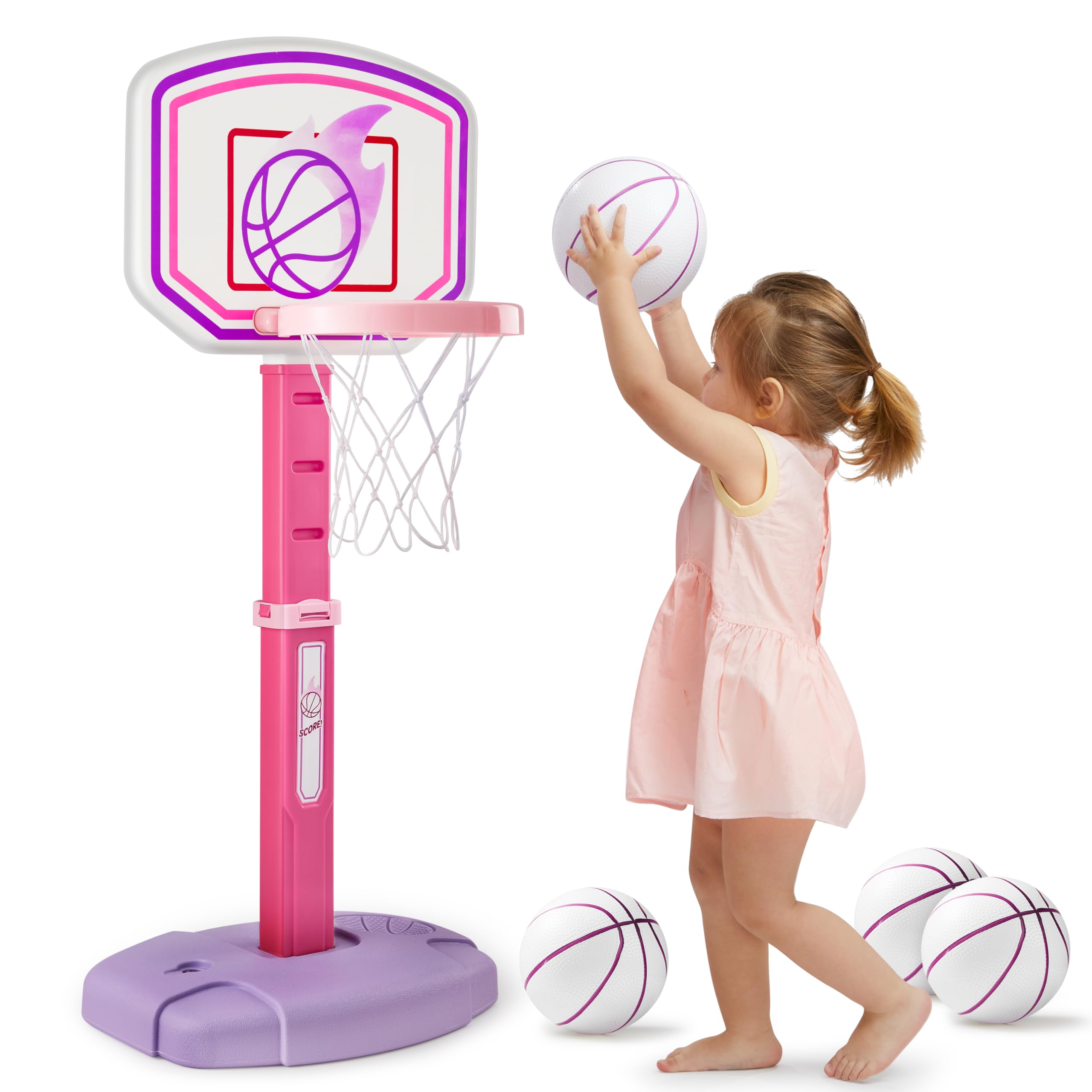 Aro de Baloncesto para Niños JOYIN, Canasta Ajustable con 4